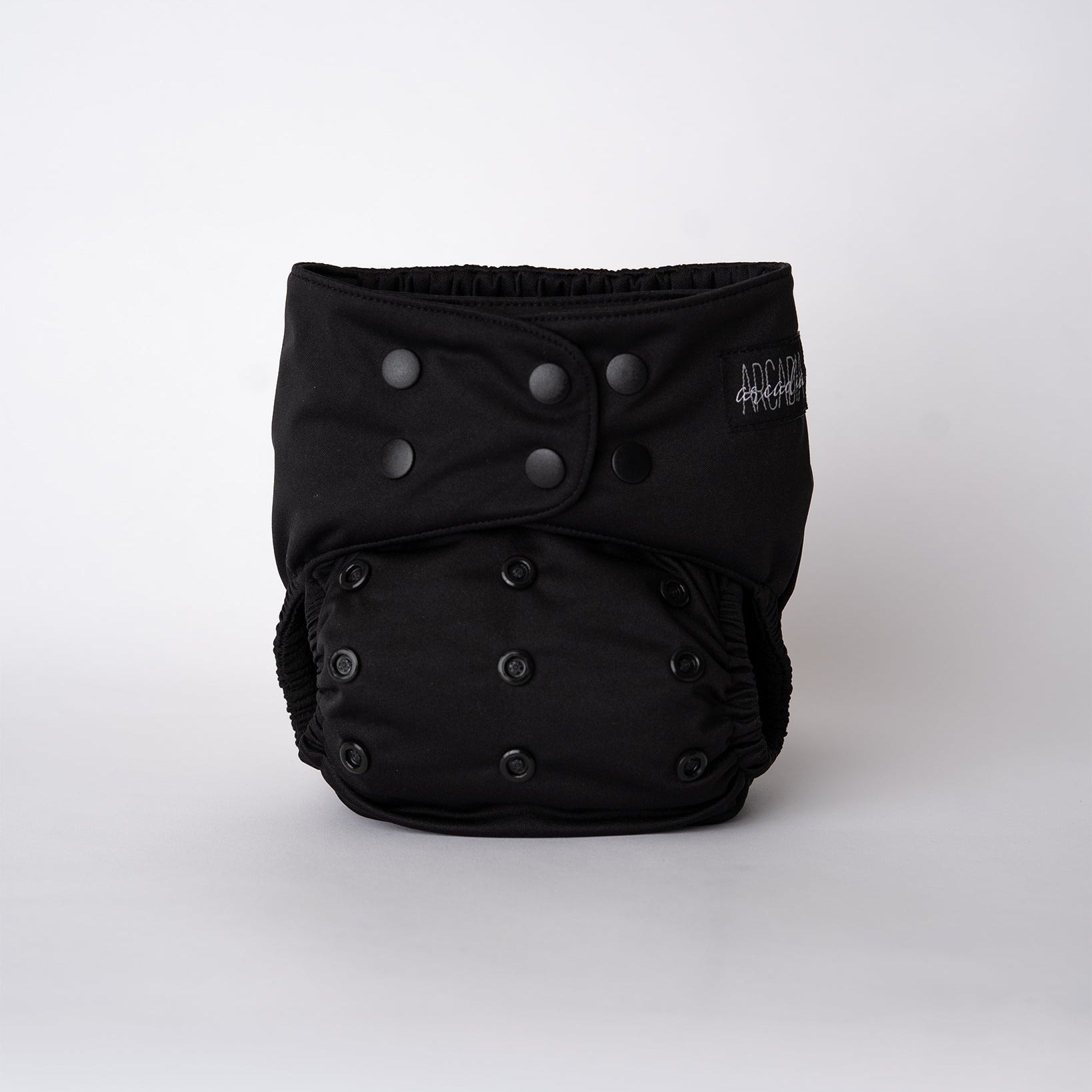 Onyx (Solid Black, All Black) Pocket Cloth Diaper V2 – Arcadia's