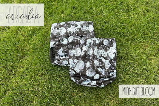 Midnight Bloom (Black Out) Pocket Diaper